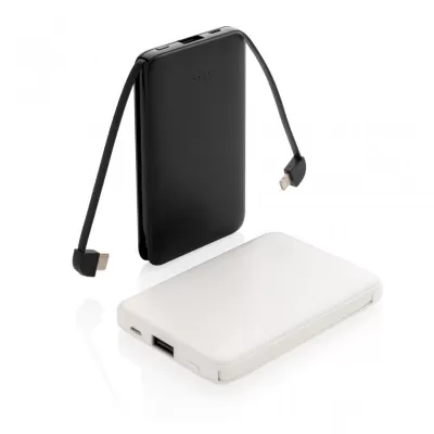 5.000 mAh Pocket Powerbank with integrated cables