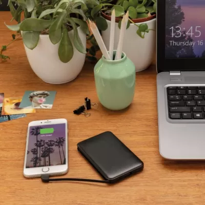 5.000 mAh Pocket Powerbank with integrated cables