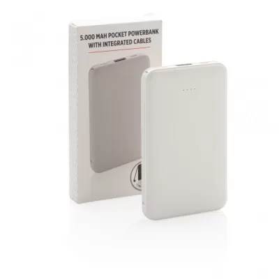 5.000 mAh Pocket Powerbank with integrated cables