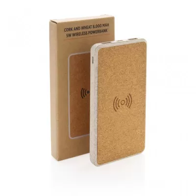 Cork and Wheat Straw 8.000 mAh 5W wireless powerbank