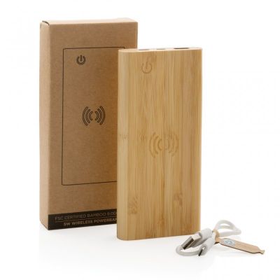 Bamboo 8.000 mAh 5W wireless powerbank