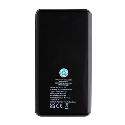 RCS recycled plastic 8000 mAh Wireless Powerbank