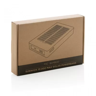 Sunwick 10.000 mAh Bamboo solar powerbank