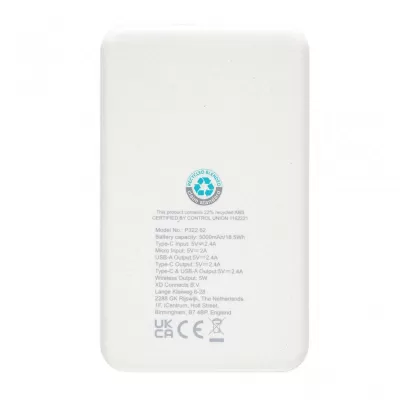 RCS recycled plastic 5.000 mAh 5W wireless powerbank