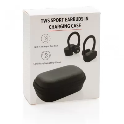 TWS sport earbuds in charging case