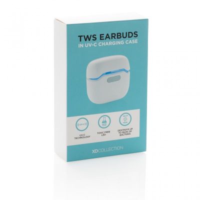 TWS earbuds in UV-C sterilising charging case