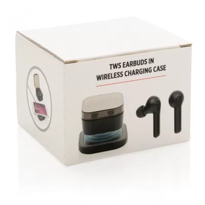 TWS earbuds in wireless charging case