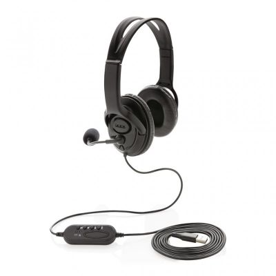 Over ear wired work headset