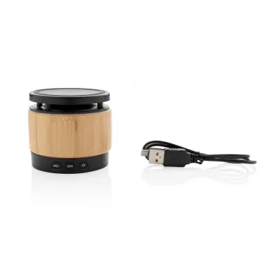 Bamboo wireless charger speaker