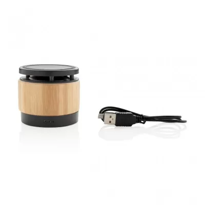 Bamboo wireless charger speaker