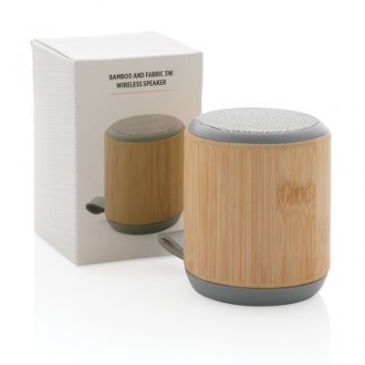 Bamboo and fabric 3W wireless speaker