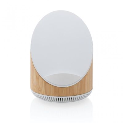 Ovate bamboo 5W speaker with 15W wireless charger