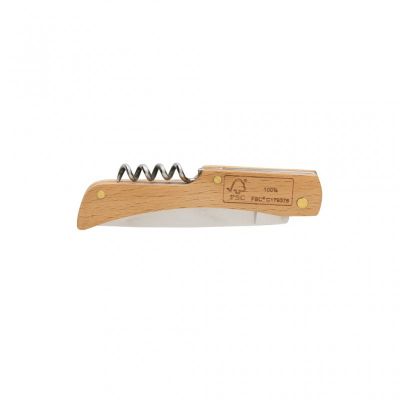 Wooden knife with bottle opener