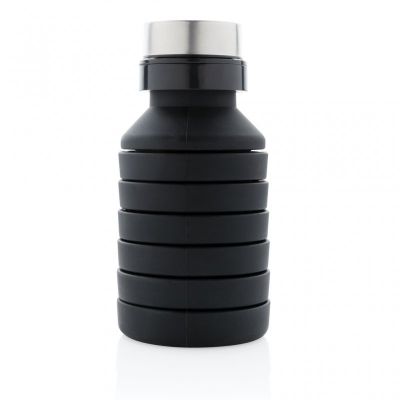 Leakproof collapsible silicone bottle with lid