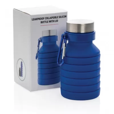 Leakproof collapsible silicone bottle with lid