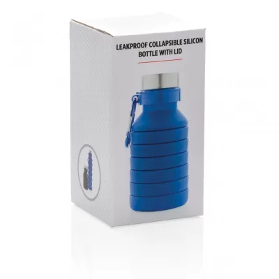 Leakproof collapsible silicone bottle with lid