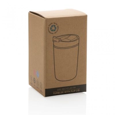 GRS Recycled PP tumbler with flip lid