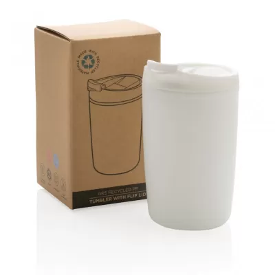 GRS Recycled PP tumbler with flip lid