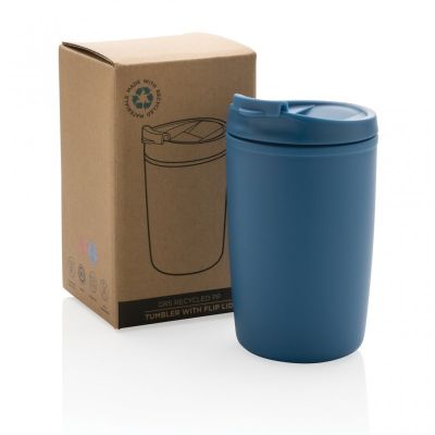 GRS Recycled PP tumbler with flip lid