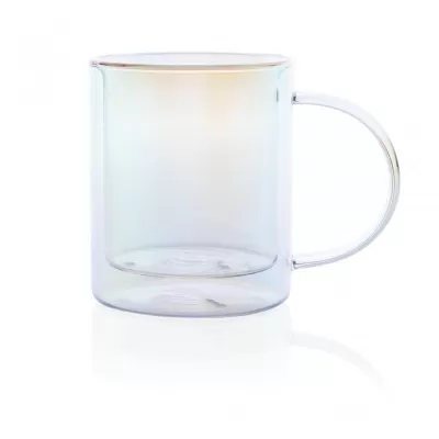 Deluxe double wall electroplated glass mug