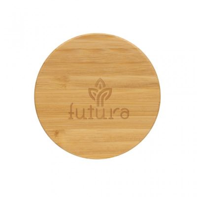 GRS certified recycled PP mug with bamboo lid
