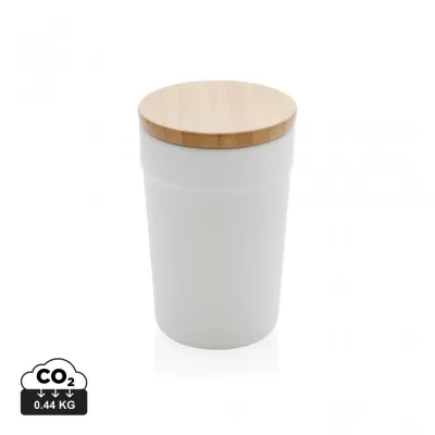 GRS certified recycled PP mug with bamboo lid