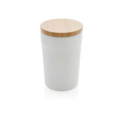 GRS certified recycled PP mug with bamboo lid