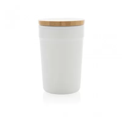 GRS certified recycled PP mug with bamboo lid