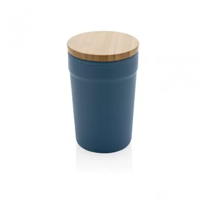 GRS certified recycled PP mug with bamboo lid