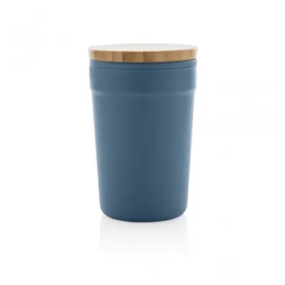 GRS certified recycled PP mug with bamboo lid