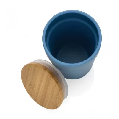 GRS certified recycled PP mug with bamboo lid