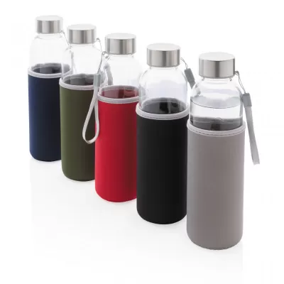 Glass bottle with neoprene sleeve