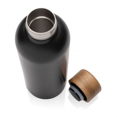 Wood RCS certified recycled stainless steel vacuum bottle