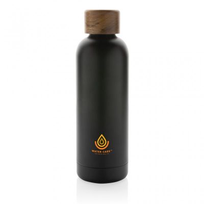 Wood RCS certified recycled stainless steel vacuum bottle