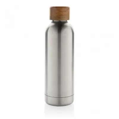 Wood RCS certified recycled stainless steel vacuum bottle