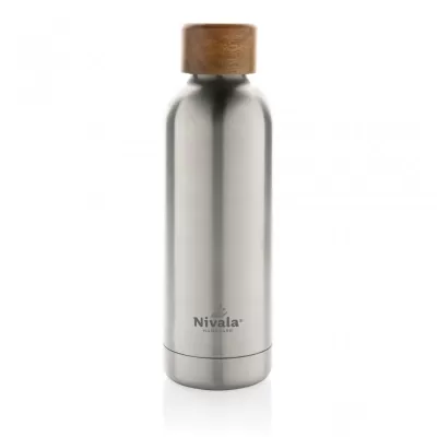 Wood RCS certified recycled stainless steel vacuum bottle