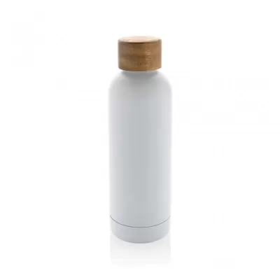 Wood RCS certified recycled stainless steel vacuum bottle