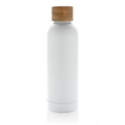 Wood RCS certified recycled stainless steel vacuum bottle