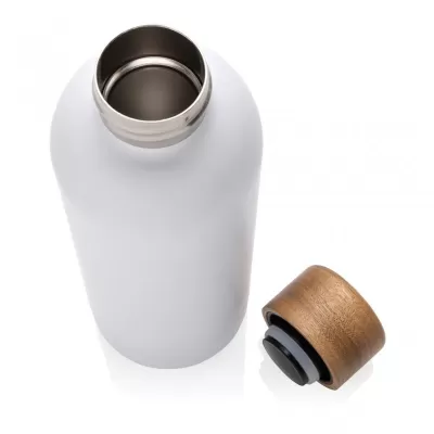 Wood RCS certified recycled stainless steel vacuum bottle