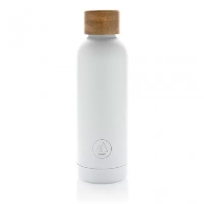 Wood RCS certified recycled stainless steel vacuum bottle