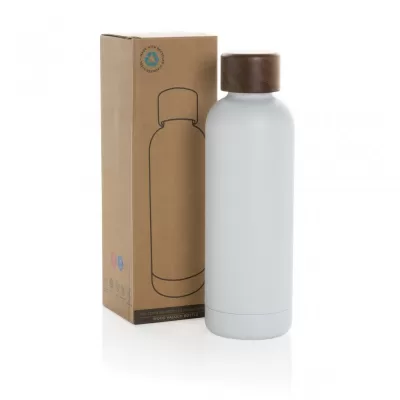 Wood RCS certified recycled stainless steel vacuum bottle