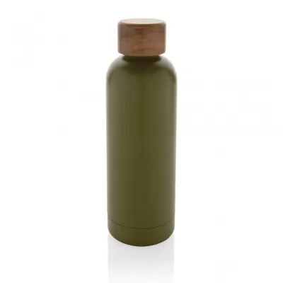 Wood RCS certified recycled stainless steel vacuum bottle