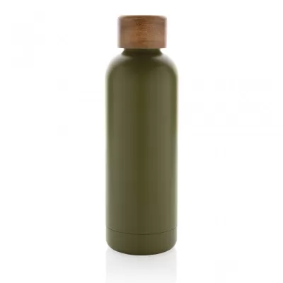 Wood RCS certified recycled stainless steel vacuum bottle