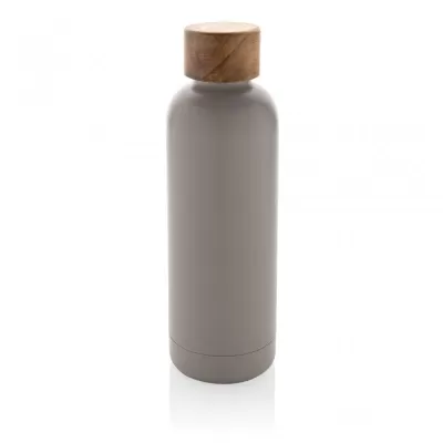 Wood RCS certified recycled stainless steel vacuum bottle