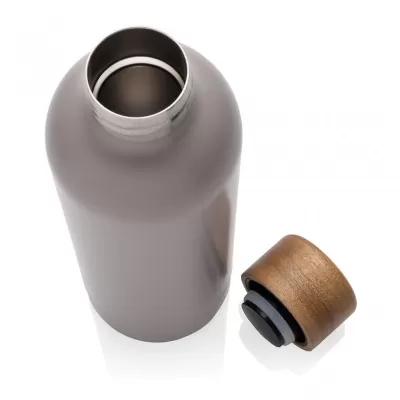 Wood RCS certified recycled stainless steel vacuum bottle