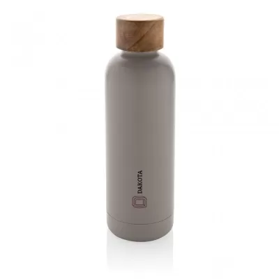 Wood RCS certified recycled stainless steel vacuum bottle