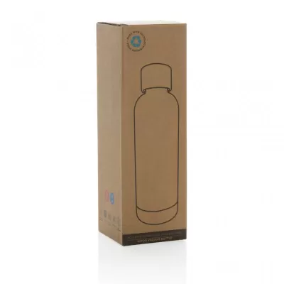 Wood RCS certified recycled stainless steel vacuum bottle