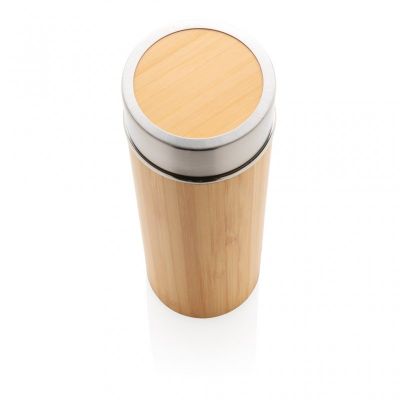 Leak proof bamboo vacuum bottle