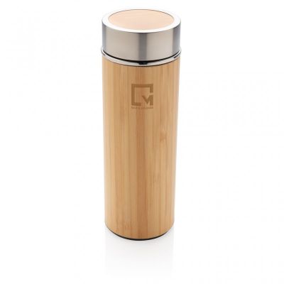 Leak proof bamboo vacuum bottle