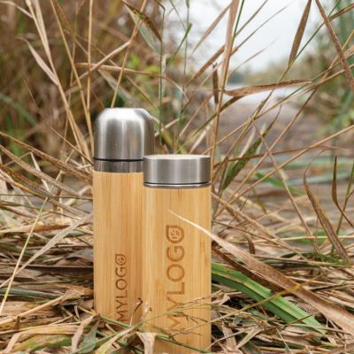 Leak proof bamboo vacuum bottle